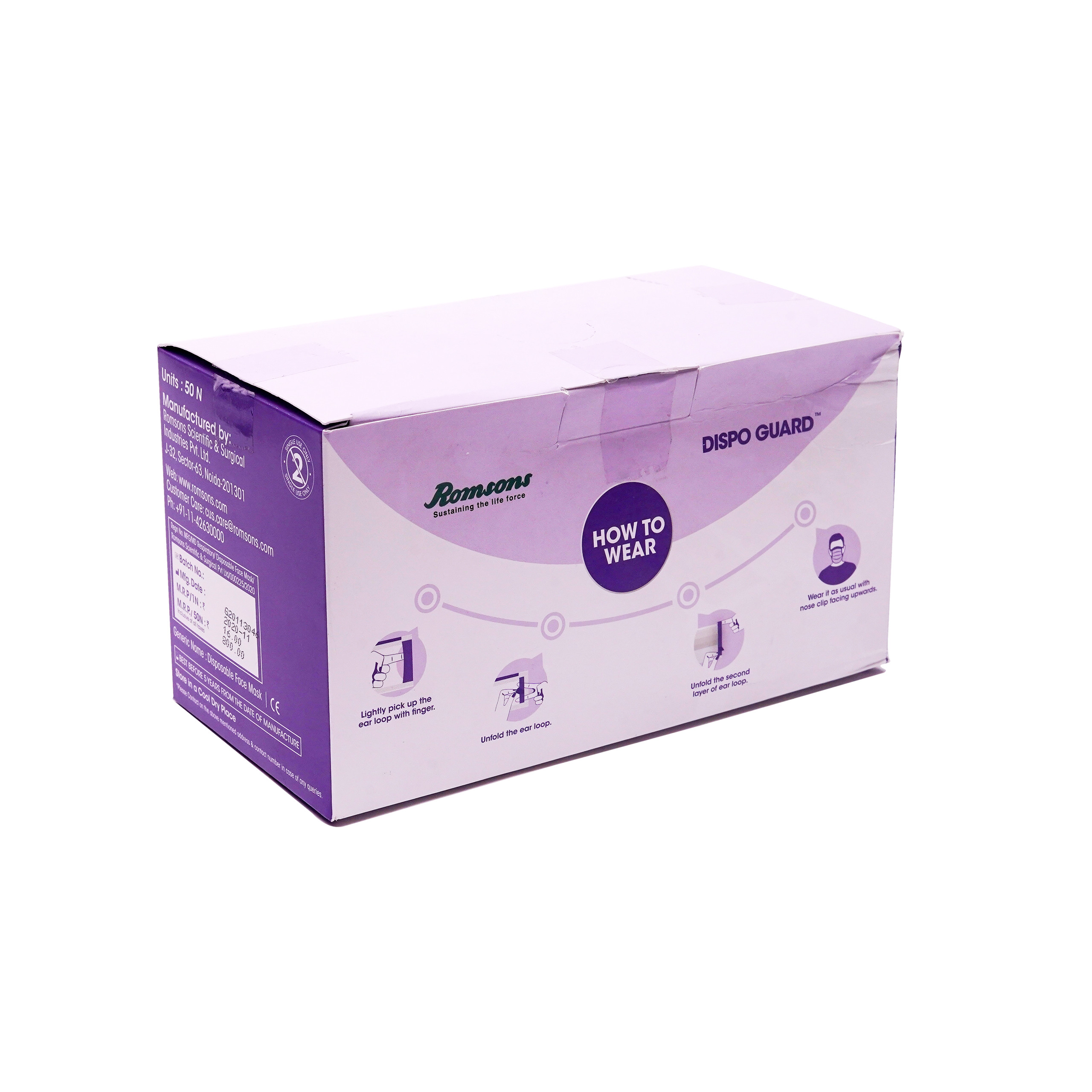 Romsons Disposable Face Mask Box Of 50